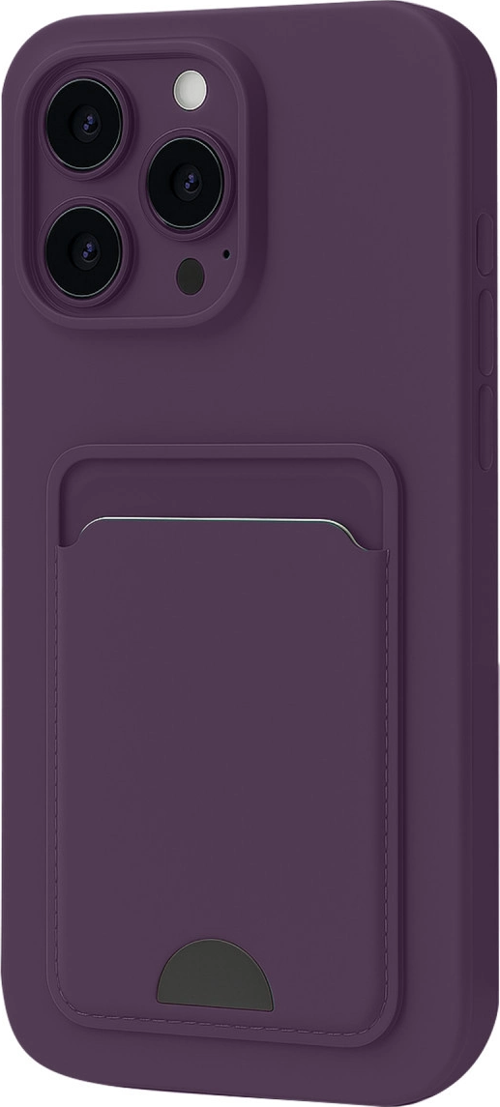iPhone 16 Plus Kılıf Kelvin Kartvizitli Silikon - Derin Mor