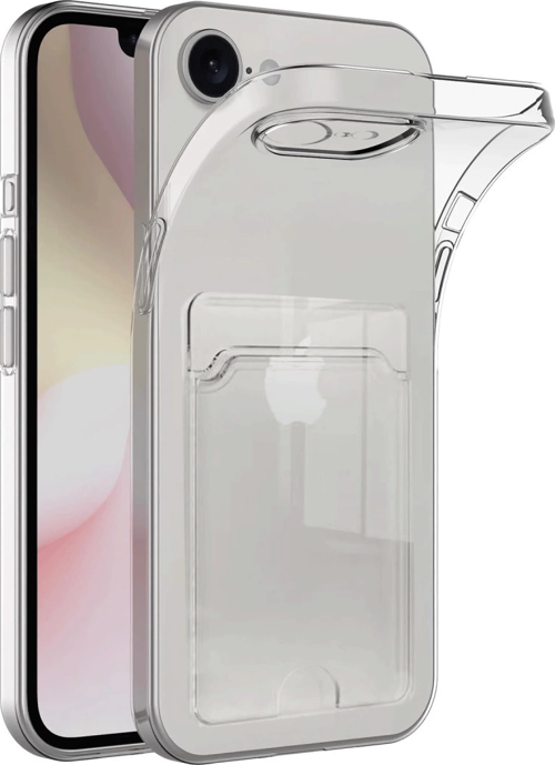 iPhone 16e Kılıf Kart Şeffaf Silikon - Şeffaf