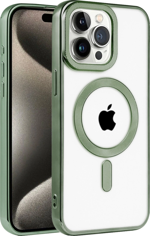 iPhone 14 Pro Max Kılıf Kronos Magsafe Kapak - Koyu Yeşil