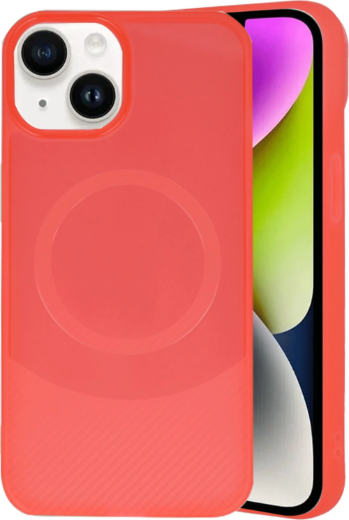 iPhone 14 Kılıf Maya Karbon Kapak - Kırmızı