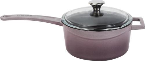 Döküm Yuvarlak Sos Tenceresi Cam kapaklı, Metal Saplı. Glaze Serisi Çap(Ø16 cm.
