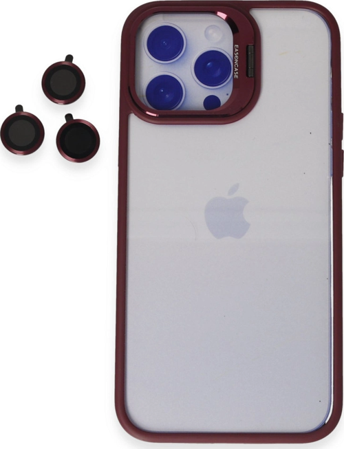 iPhone 14 Pro Kılıf Roblox Lens Standlı Kapak - Bordo