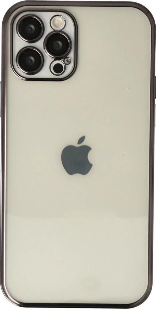 iPhone 12 Pro Max Kılıf Kamera Korumalı Lensli Silikon - Siyah