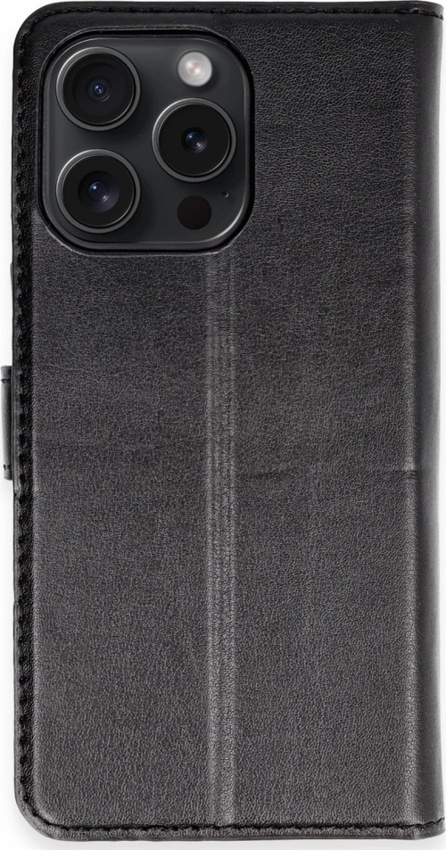 iPhone 15 Pro Max Kılıf Trend S Plus Kapaklı Kılıf - Siyah