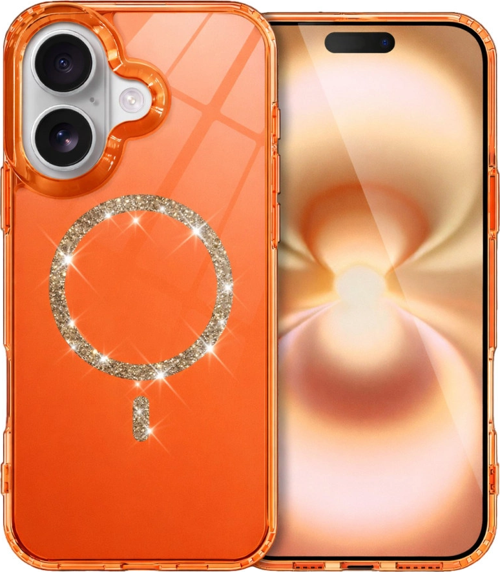iPhone 17 Live Diamond Magsafe Kapak - Turuncu