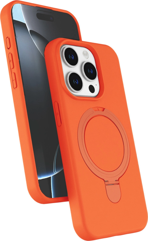 iPhone 14 Pro Max Regal Magsafe Standlı Kapak - Turuncu