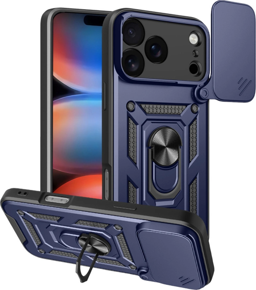 iPhone 17 Pro Max Pars Lens Yüzüklü Silikon - Lacivert