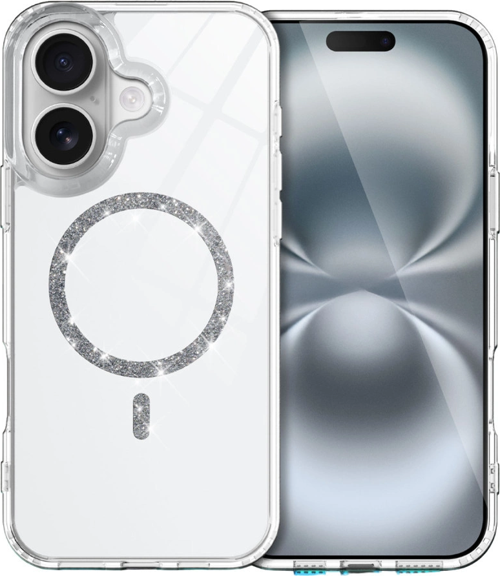 iPhone 16 Live Diamond Magsafe Kapak - Şeffaf