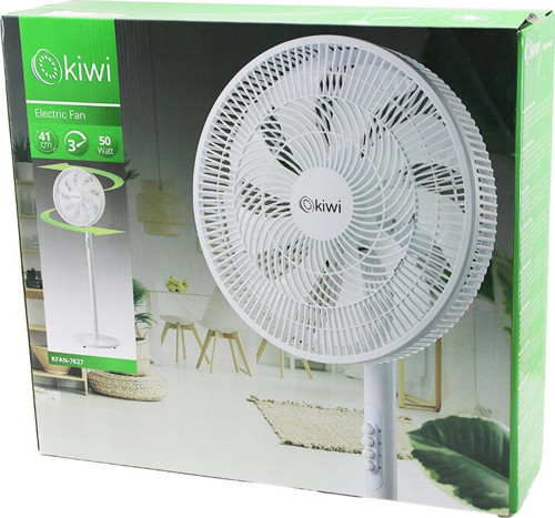 ieg™ KİWİ KFAN-7627 41CM 50W EV TİPİ AYAKLI VANTİLATÖR 3-KADEME HIZ 9-PLS.KANAT SİGORTALI S