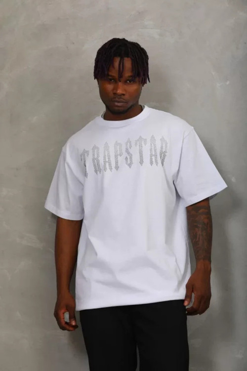 Unisex Oversize Taşlı Bisiklet Yaka TShirt
