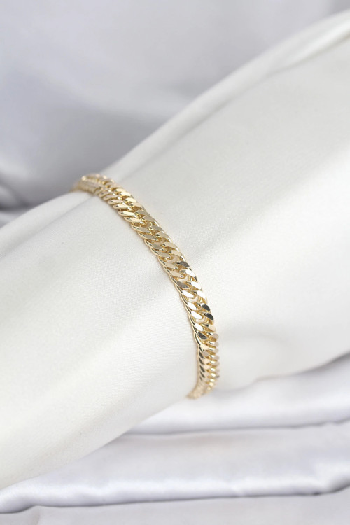 CM 14K Gold Renk Kalın Zincir Model Kadın Bileklik - TJ-BB8304
