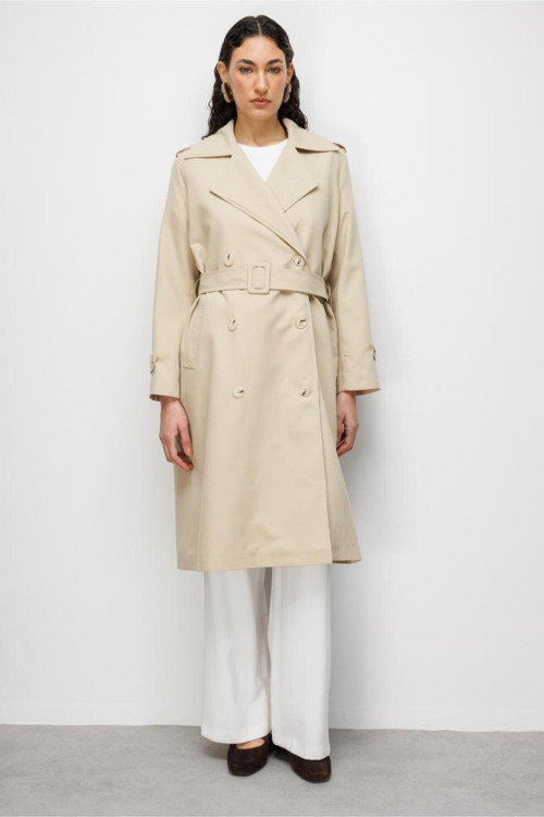 Bej Rengi Klasik Trençkot