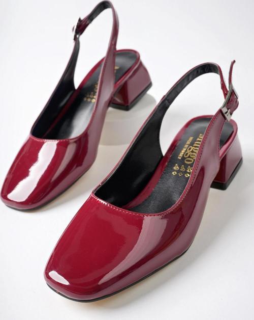 LOİS Garantili Arkası Açık Kare Burunlu Kadın Kısa Topuklu Ayakkabı