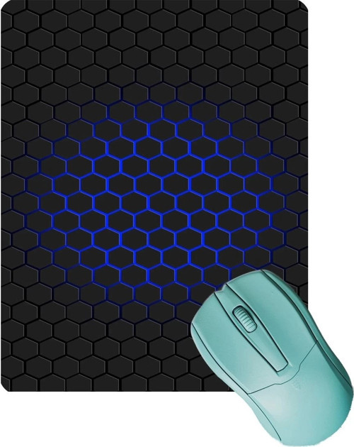 SonicTouch Mavi Siyah Petek Desenli Kaydırmaz Gaming Oyuncu Masaüstü Dikişsiz Mouse Pad 17x21cm