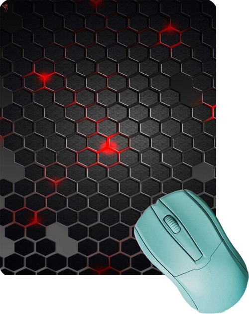 SonicTouch Siyah Petek Desenli Kaydırmaz Gaming Oyuncu Masaüstü Dikişsiz Mouse Pad 17x21cm