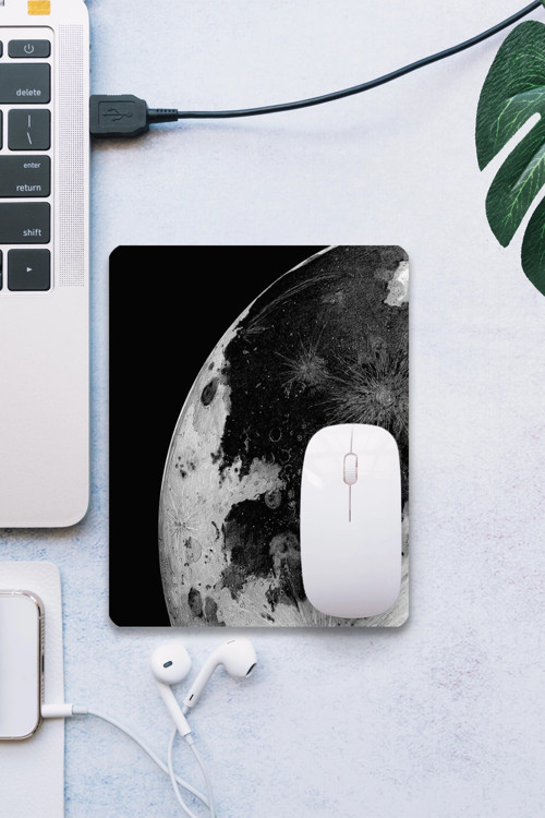 SonicTouch Ayın Karanlık Yüzü Siyah Pürüzsüz Yüzey Kaymaz Taban Dikişsiz Kenar Gamer Oyuncu Mouse Pa