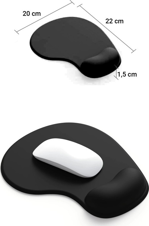 SonicTouch Bilek Destekli Siyah Damla Tipi Pürüzsüz Yüzey Dikişsiz Gamer Oyuncu Mouse Pad 20x22cm