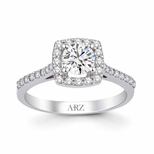 0.75 Karat Pırlanta Etrafı Kolu Taşlı Tektaş Yüzük