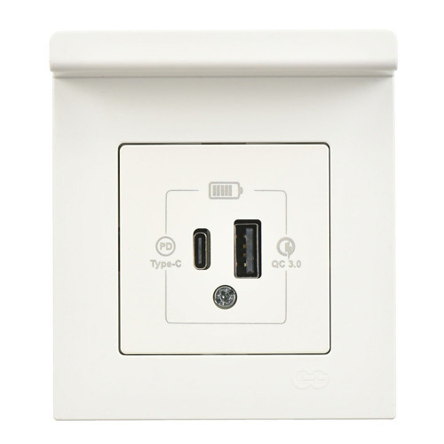 Günsan Eqona Fildişi Beyaz Pratik Telefon Tutucu Şarj Prizi 20W QC3.0 PD Type-C + USB Çift Çıkışlı