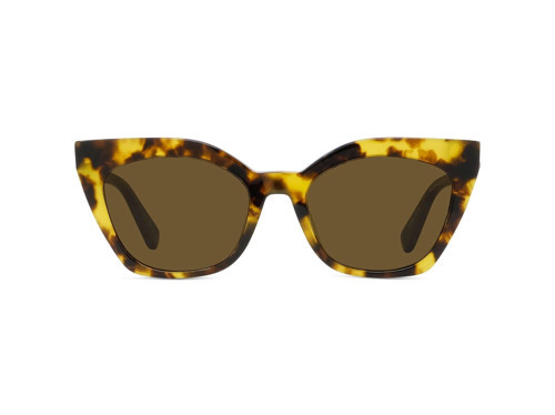 Kadın Güneş Gözlüğü - Geometrik Havana Kemik Çerçeve Kahverengi Tek Renk Cam UV400