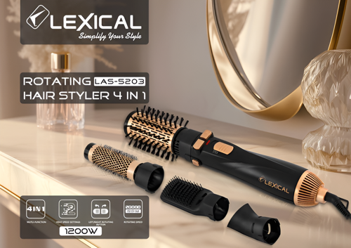 LAS-5203 4'Ü 1 ARADA DÖNEN SAÇ KURUTMA-ŞEKİLLENDİRME SETİ 1200W Hava Üflemeli