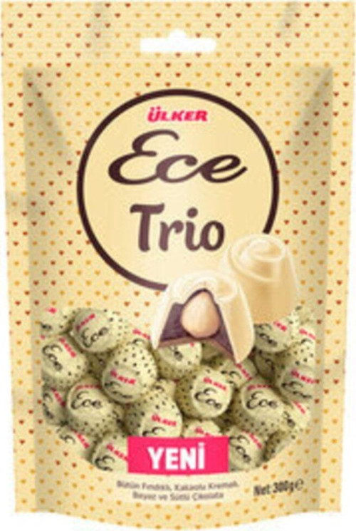 Ülker Trio Bütün Fındıklı Beyaz Sütlü Çikolata 300gr