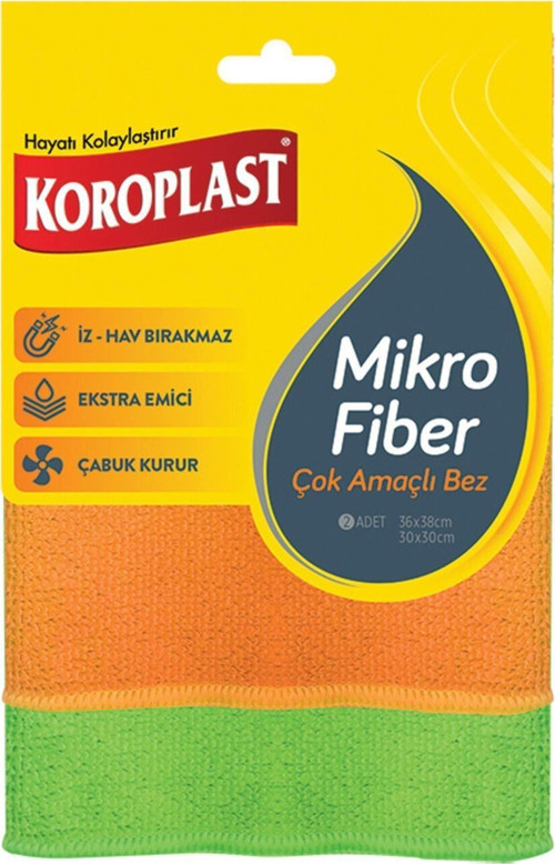 Koroplast Çok Amaçlı Mikrofiber Bez 2'li