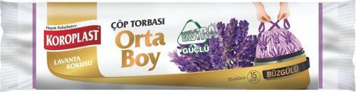 Çöp Torbası Ekstra Dayanıklı Lavanta Büzgülü Orta Boy 15 Li