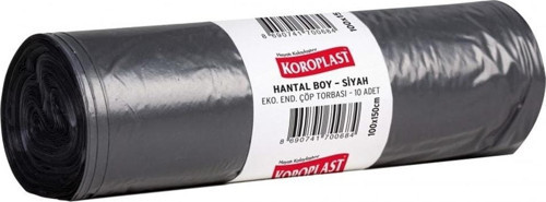 Eko Endüstriyel Çöp Poşeti Hantal Boy 100 X 150 Cm 10 Adet - Siyah