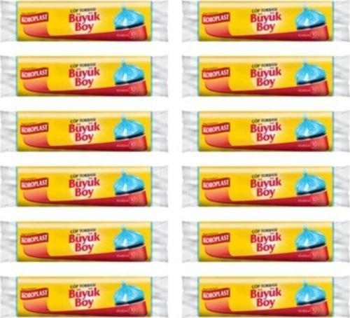 Güçlü Çöp Torbası Büyük Boy 10 Adet 12li