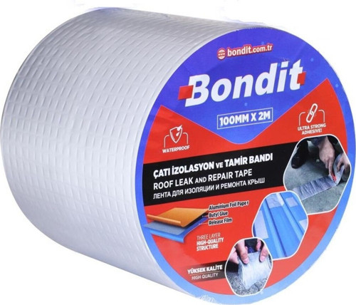 Kendinden Yapışkanlı Çatı Izolasyon Ses Su Yalıtım Tamir Çamur Bandı 10 cm Metre 2 Metre x 10 cm