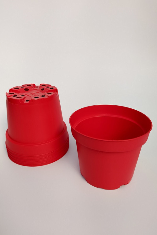 12 Cm Kaktüs Sukulent Saksısı 5 Adet Kırmızı Tekpar Plastik Üretim Saksısı Bol Drenaj Deliği