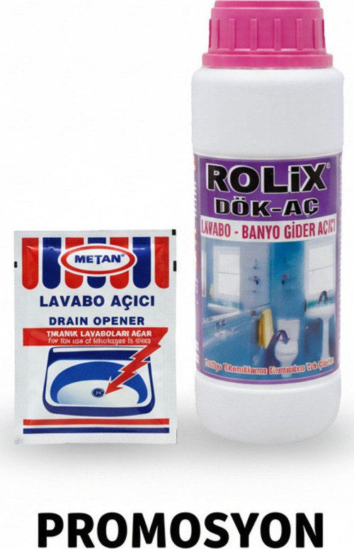 Dök-Aç Sıvı Banyo Wc Açıcı Asit 1000 GR/ Metan Toz Lavabo Açıcı Hediyeli