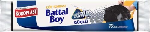 Siyah Ekstra Güçlü Battal Boy Çöp Torbası 72x95 cm 10'lu