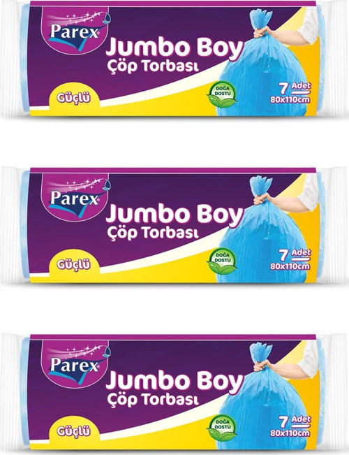 Güçlü Çöp Torbası Jumbo Boy 3' Lü Paket