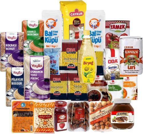 erzak yardım paketi kumanya Kolisi 25 parça ürün lüks paket