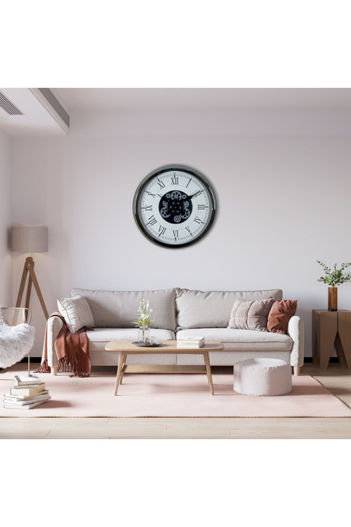 Silver Empire 60 Cm Çarklı Krom Duvar Saati