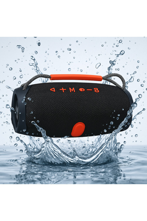 Bluetooth Hoparlör - RGB Işıklı - Suya Dayanıklı 2x10W Siyah – BOOMBOX Kablosuz Ses Sistemi
