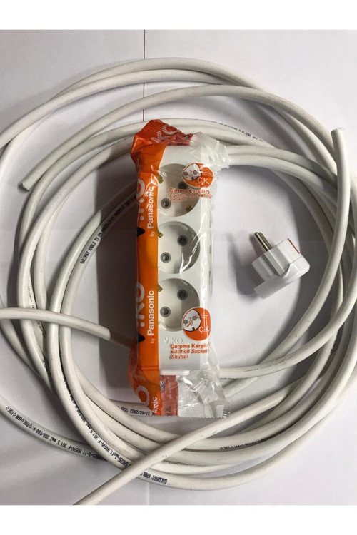 3 Lü 5 Metre Uzatma Kablosu 3.2,5mm ısıtıcı için