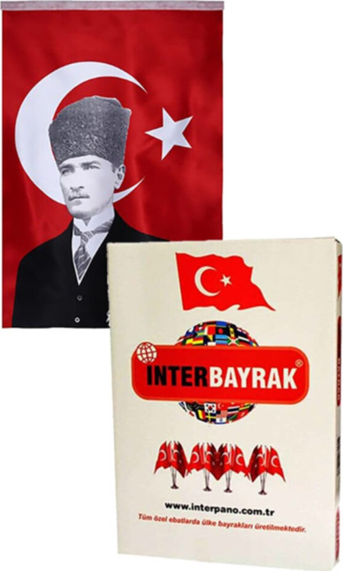 Bayrak Atatürk Resimli Türk Bayrağı 70X105 Kumaş