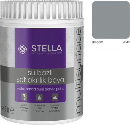 Su Bazlı Saf Akrilik Boya 1 L Gölgem Ral-7045