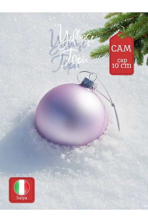 Yılbaşı Topu Cam Lila 10cm