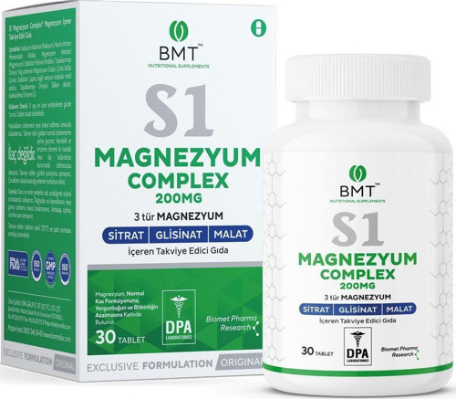 S1 Magnezyum Complex - Sitrat Malat Glisinat 30 Tablet