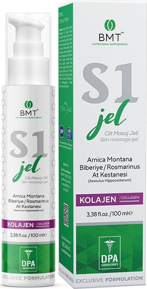 S1 Masaj Jeli 100 Ml Glukozamin Kolajen Bromelain Hyaluronik Asit Kondroitin Boswellia Kafur Krem
