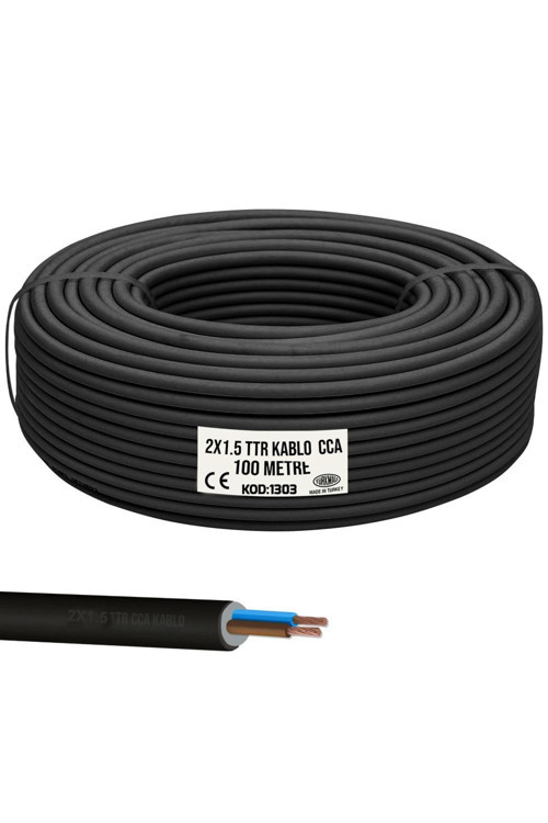 2x1.5 TTR Seslendirme Kablosu Cca Siyah 100mt Brk-215S