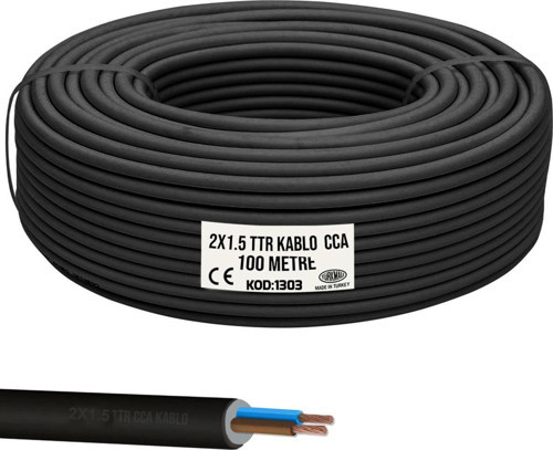 2x1.5 TTR Seslendirme Kablosu Cca Siyah 100mt Brk-215S