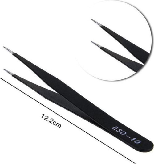 ST-10 Antistatik Tweezers Cımbız Düz 120,2 mm