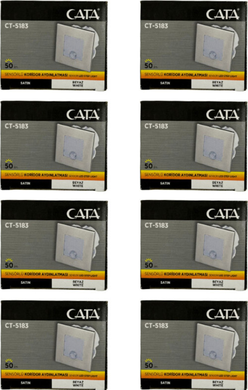CT-5183 1,5W 6400K (Beyaz Işık) Sensörlü Koridor Aydınlatması (8 Adet)