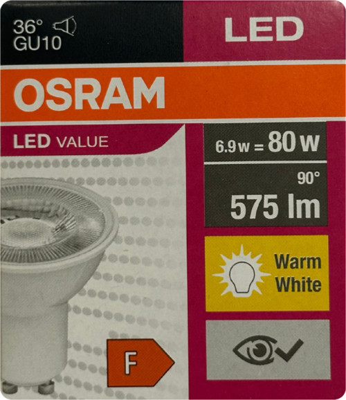 6.9W (80W) 2700K (Sarı Işık) GU10 Duylu Led Spot Ampul