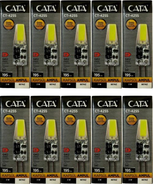 CT-4255 3W 12V 6400K (Beyaz Işık) G4 Duylu Led Kapsül Ampul (10 Adet)